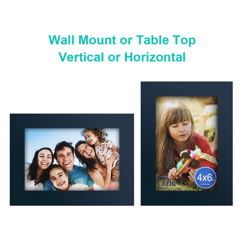 RPJC 4x6 inch Picture Frame Made of Solid Wood High Definition Glass for Table Top Display and Wall Mounting Photo Frame Jazz Blue - Image 5